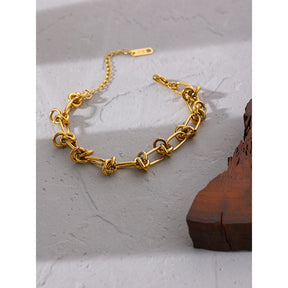 Pulseira com Nós Banhado a Ouro 18K