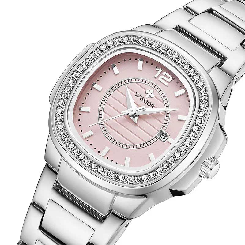 Relógio Feminino Quartz Prata Cravejado- Vandeza