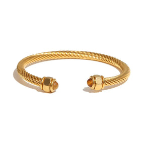 Bracelete Aberto Banhado a Ouro 18K