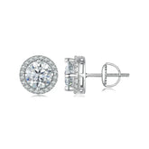 Brinco de Moissanite Redondo Prata 925