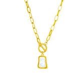 Colar Trapezoidal de Concha a Ouro 18K