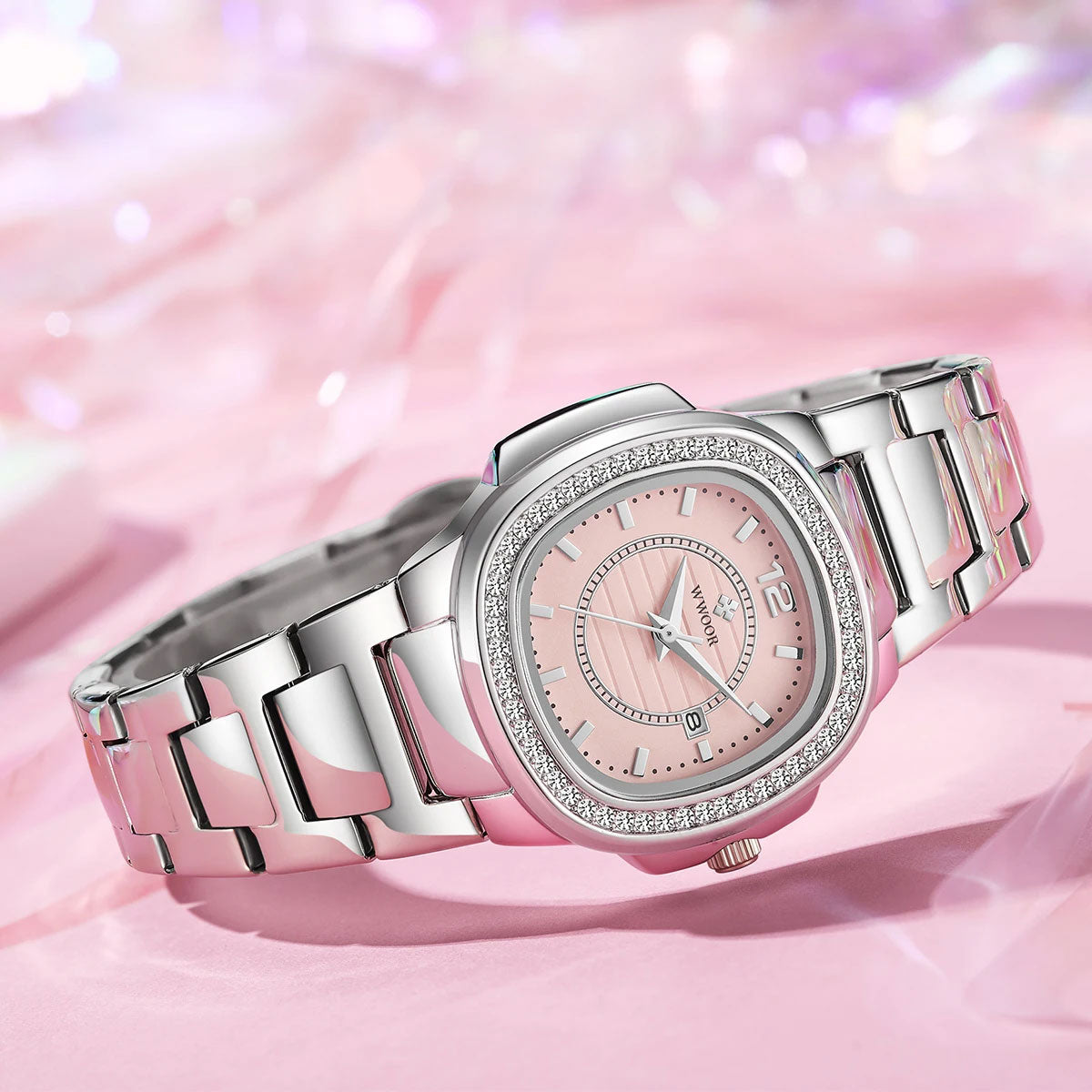 Relógio Feminino Quartz Prata Cravejado- Vandeza